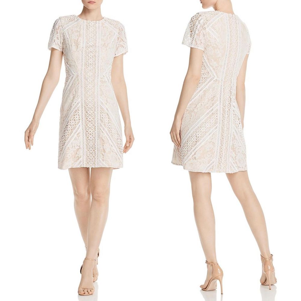 NWT Eliza J Floral Lace Cocktail Dress Ivory Sz 10